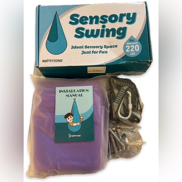 NIB•Sensory Swing by Maxfitone, purple color, one size, holds up to 220lbs - Picture 3 of 10